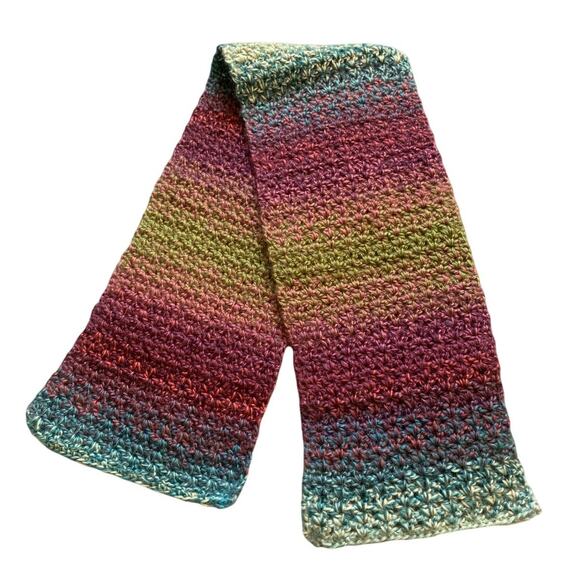 Handmade crochet multicolored kids scarf - Picture 1 of 2